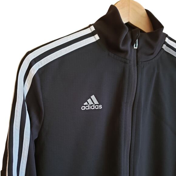 Adidas Women's Climalite Textured Sweatshirt Full Zip Black Medium - Picture 4 of 9